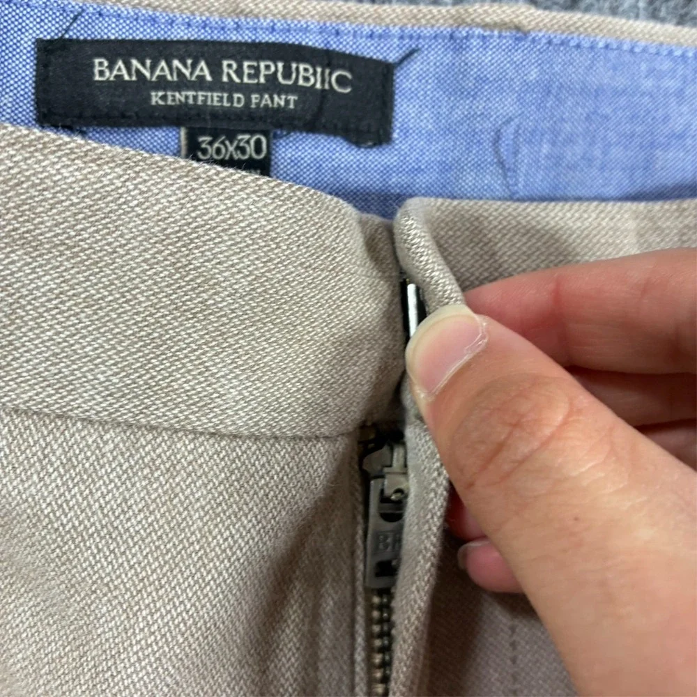 Banana Republic Kentfield Pants Mens Size 36x30 Beige Cotton Stretch Chino